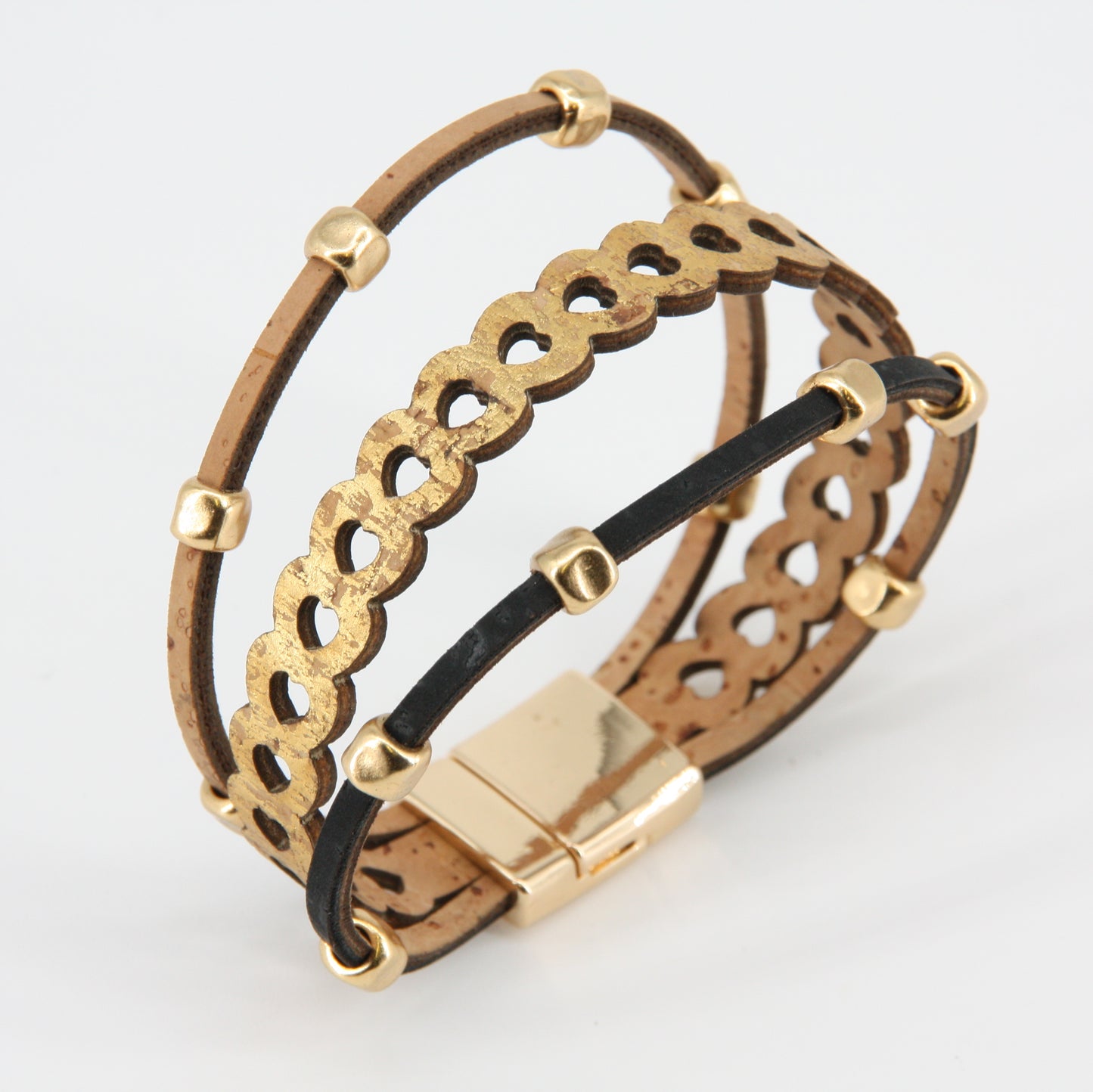 Armband mini Herzen gold schwarz vegan Marke Artipel