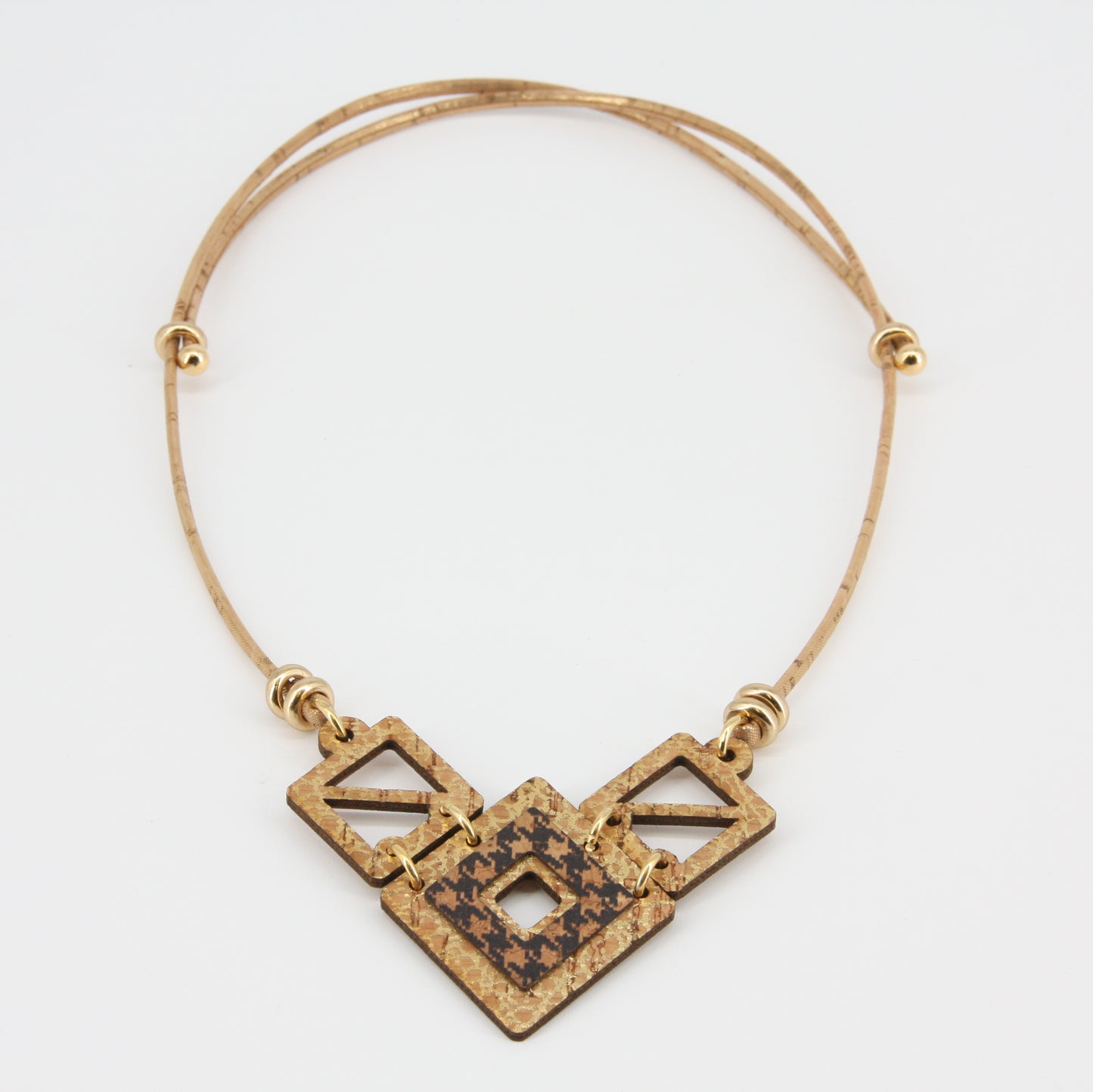 Kork Halskette Motiv Raute gold schwarz Marke Artipel