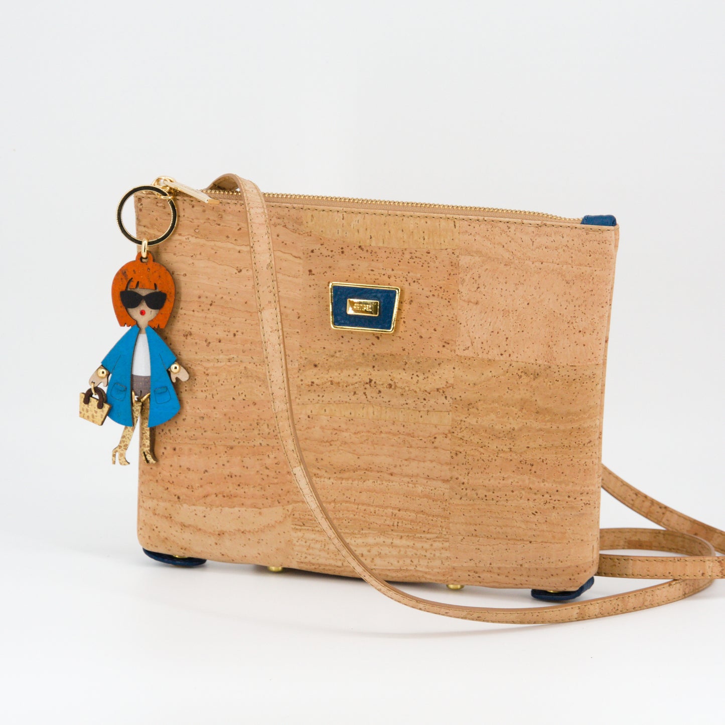 Kork_Handtasche_2in1_Design_blau Marke Artipel