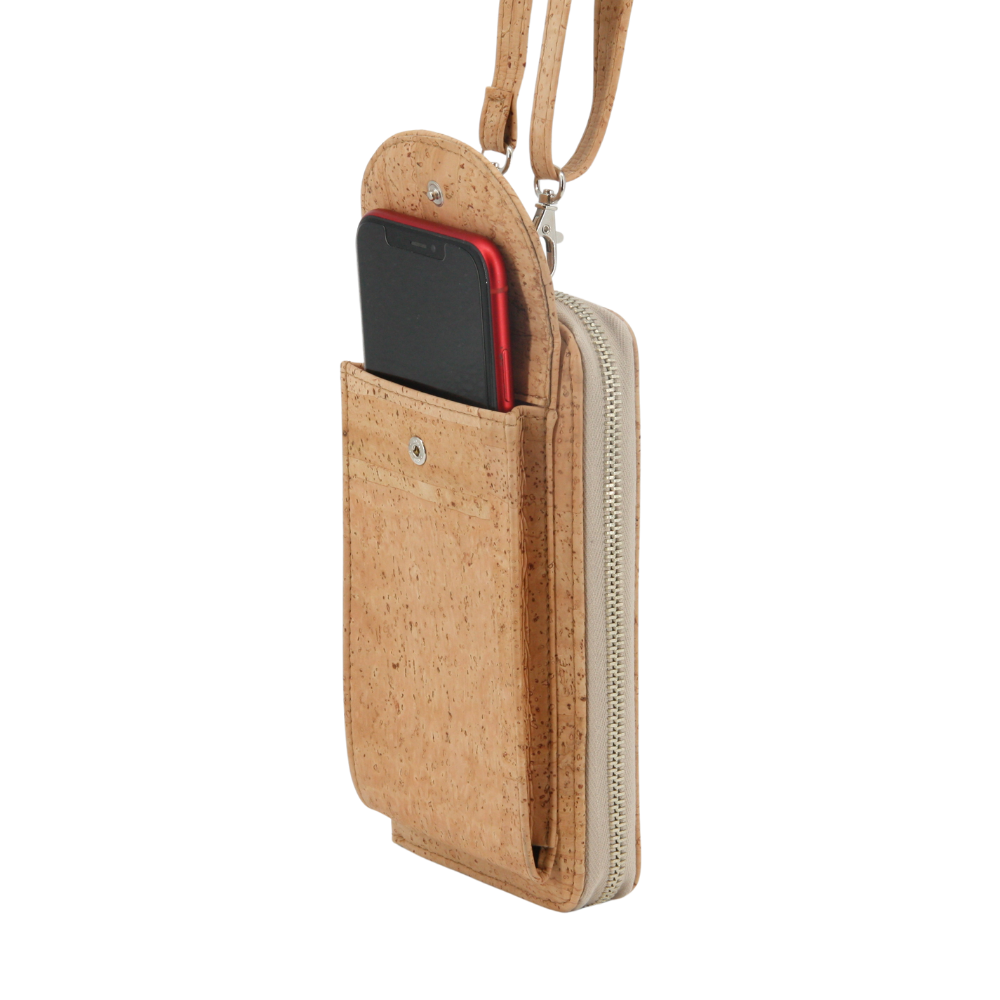 Kork Handytasche mit Geldbörse zum Umhängen vegan Marke Artipel