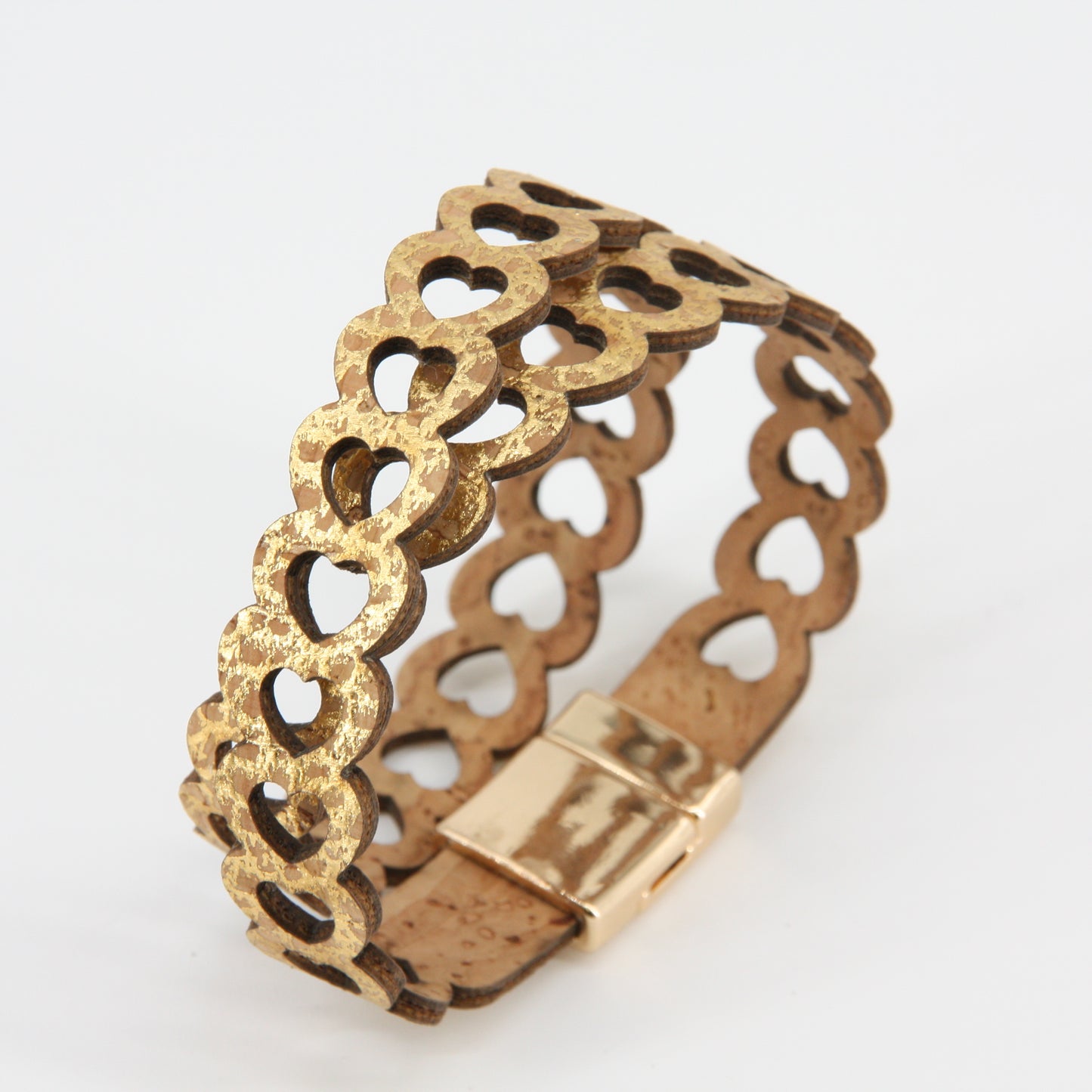 Kork rmband kleine Herzen gold vegan Marke Artipel