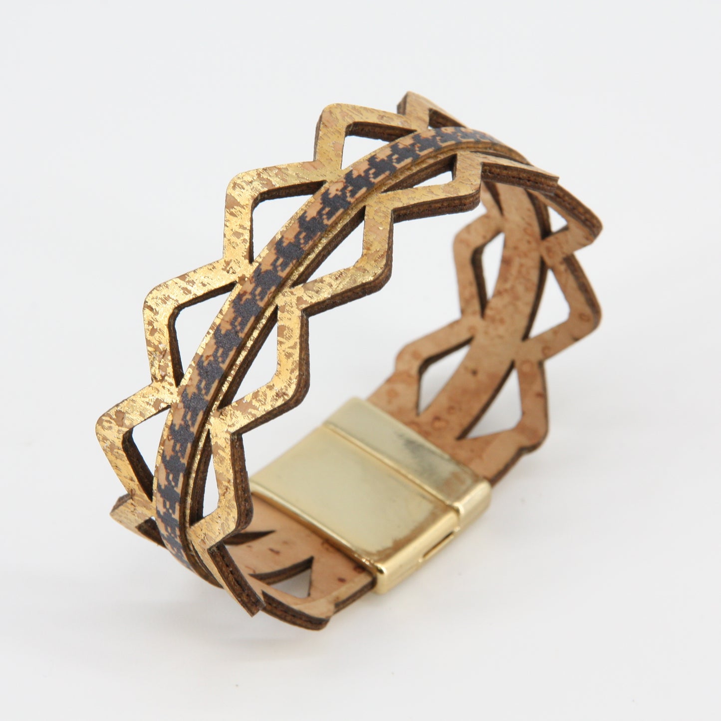 Kork Armban gold schwarz vegan Marke Artipel