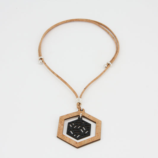 Kork Halskette Motiv beige schwarz Marke Artipel