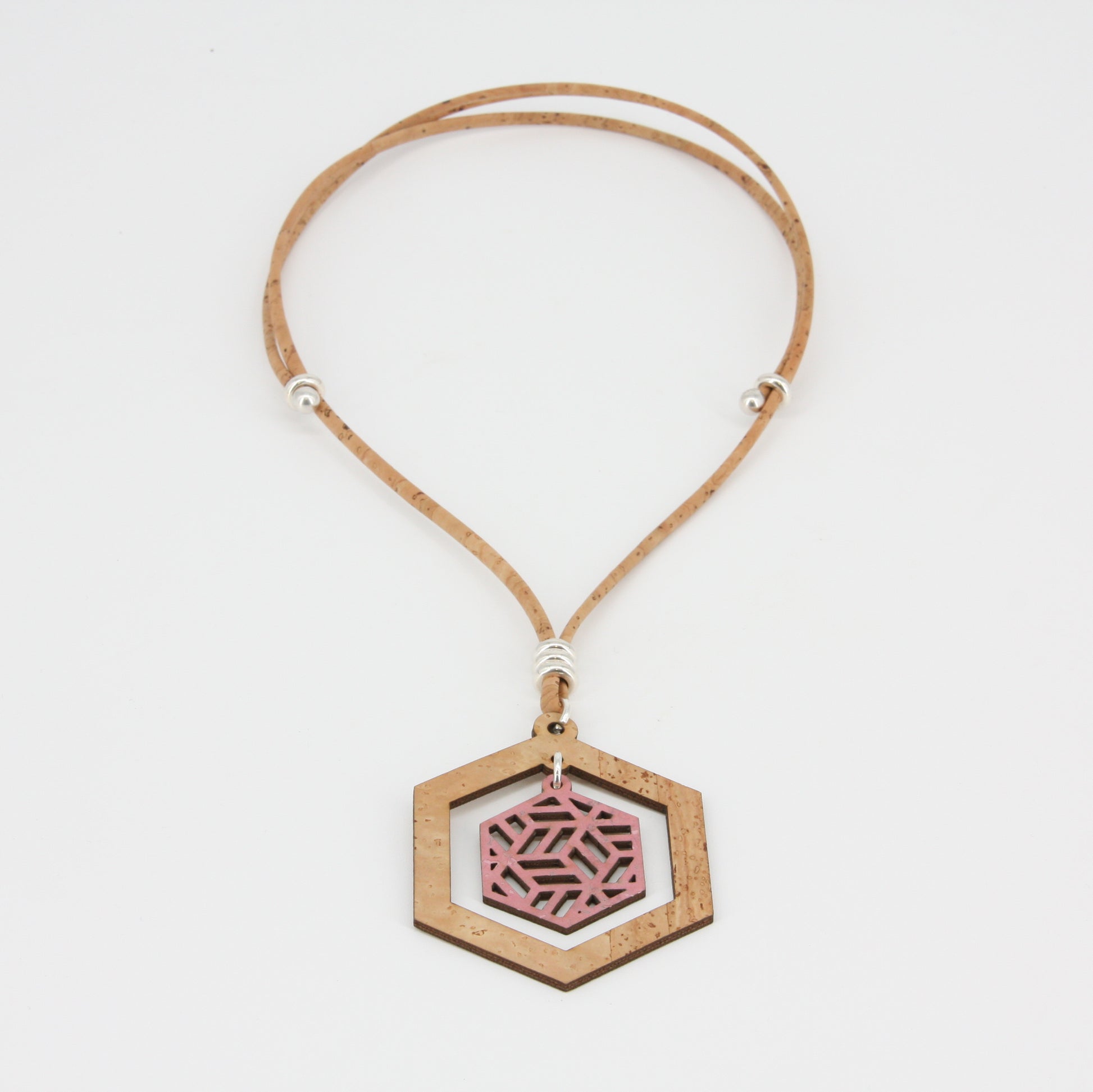Kork Halskette motiv beige rosa Marke Artipel