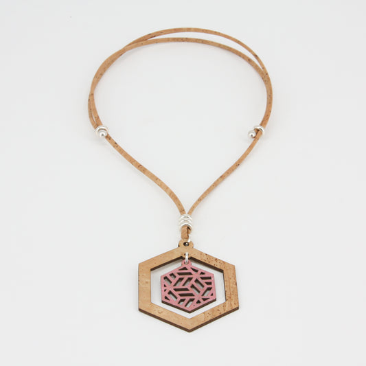 Kork Halskette motiv beige rosa Marke Artipel