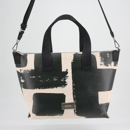 Kork Handtasche - schwarz & weiß Edition - Vegan - Umhängetasche Marke Artipel