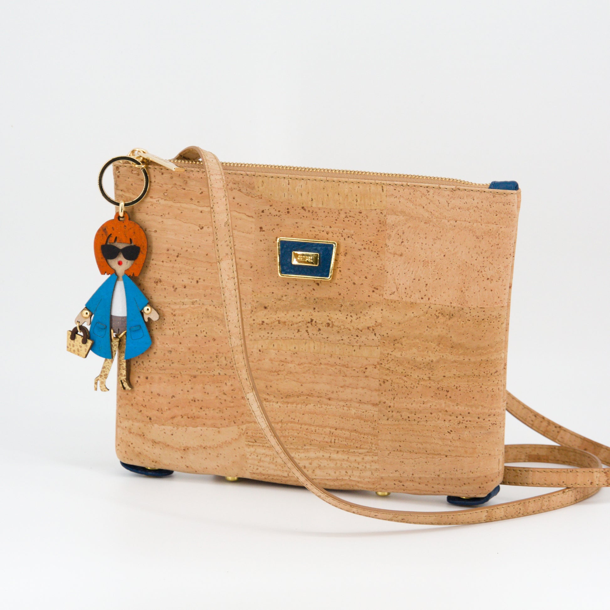 Kork_Handtasche_2in1_Design_blau Marke Artipel