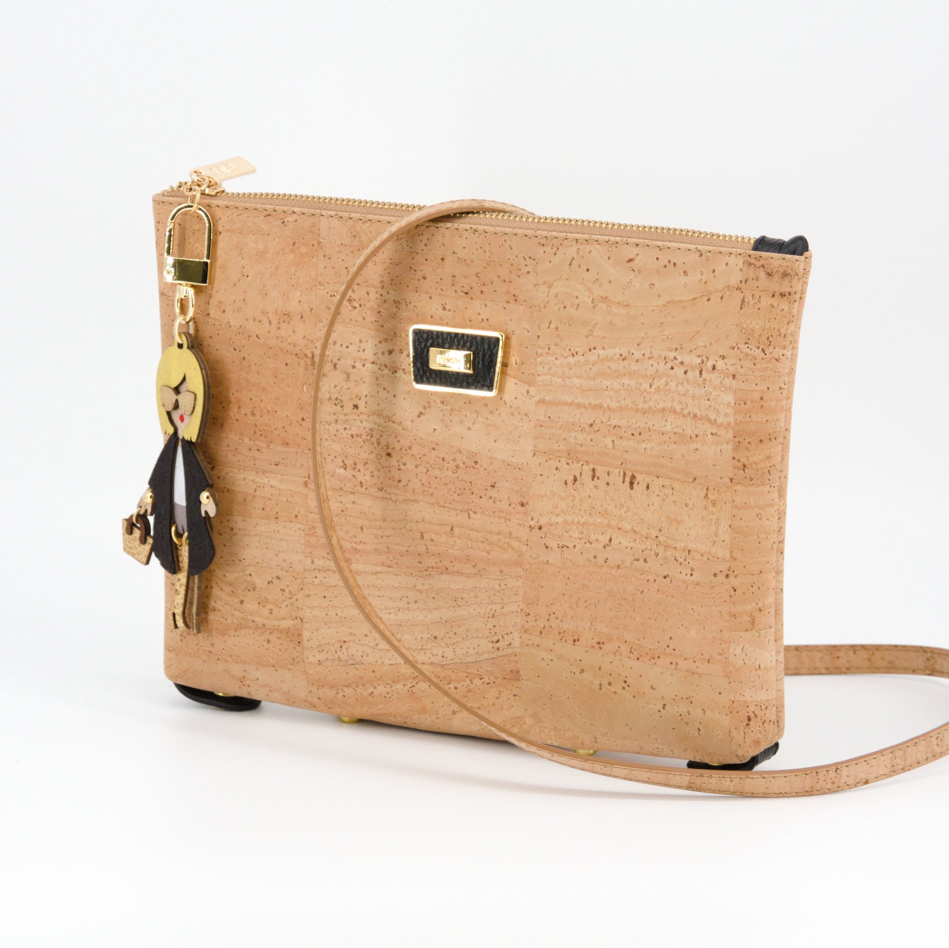Kork_Handtasche_2in1_Design_schwarz Marke Artipel