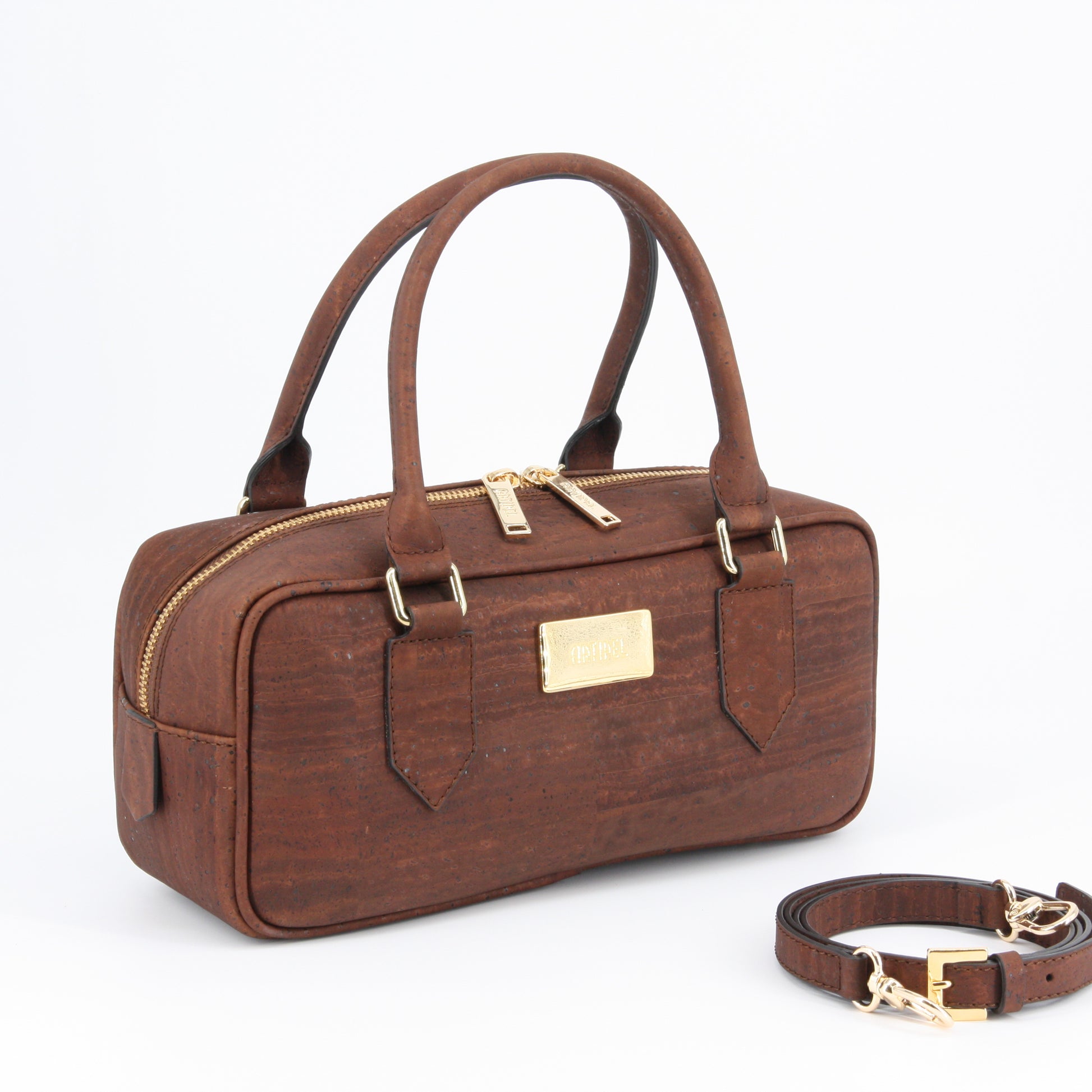 Kork Handtasche rechteckige Form braun Marke Artipel