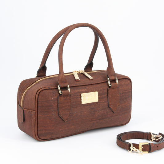 Kork Handtasche rechteckige Form braun Marke Artipel
