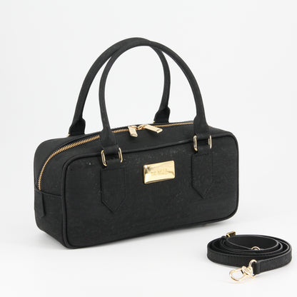 Kork Handtasche rechteckige Form schwarz vegan Marke Artipel