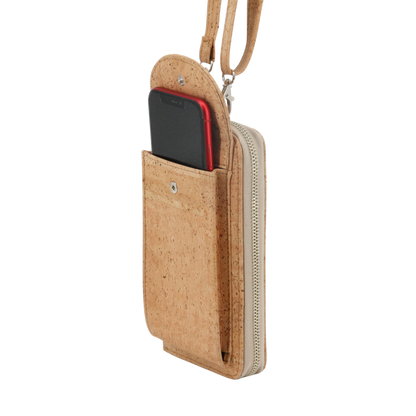 Kork Handytasche mit Geldbörse zum Umhängen vegan Marke Artipel