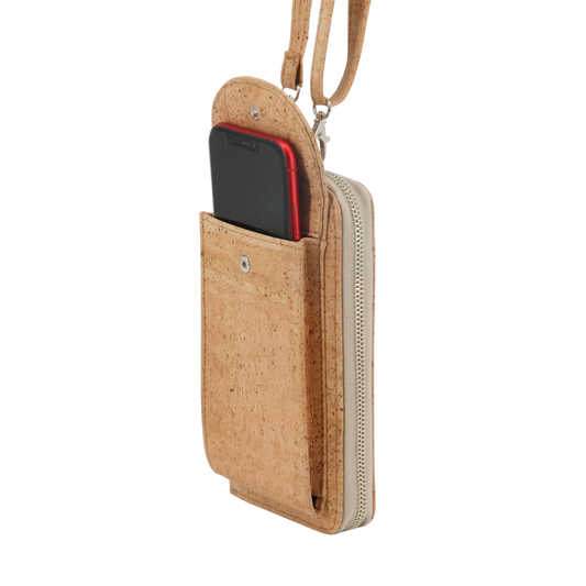 Kork Handytasche mit Geldbörse zum Umhängen vegan Marke Artipel