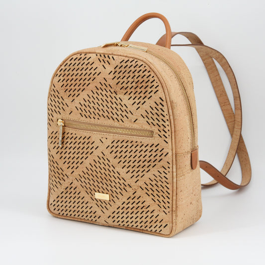 Kork Rucksack mit Rautenmuster vegan Marke Artipel